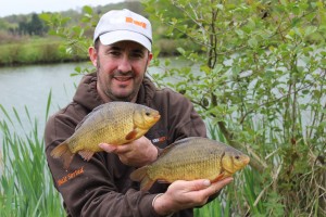 a nice brace of crucians at 1lb 8oz and 1lb 12 oz